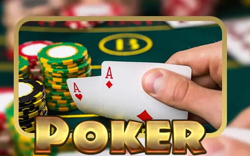 Online poker table with cards and chips at w500 casino.
